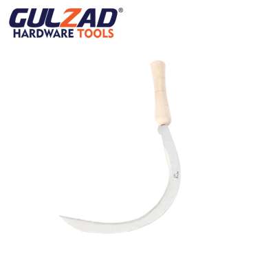 Grass Sickle General Purpose Tempered Steel Serrated Blade Long Handle